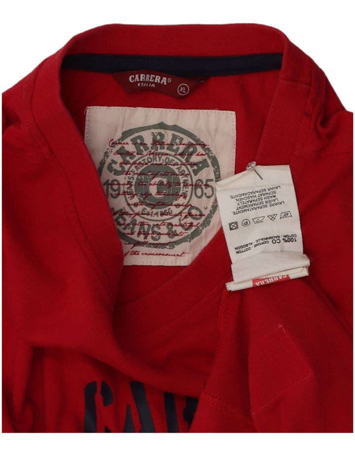 Camiseta gráfica masculina Carrera Top XL algodão vermelho