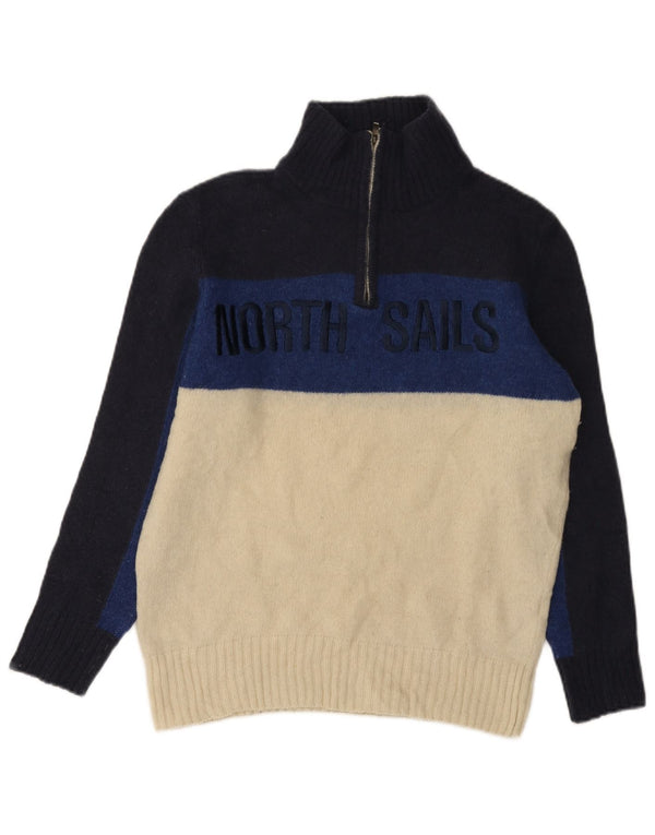 Suéter feminino North Sails com gola e zíper Reino Unido 16 grande azul marinho