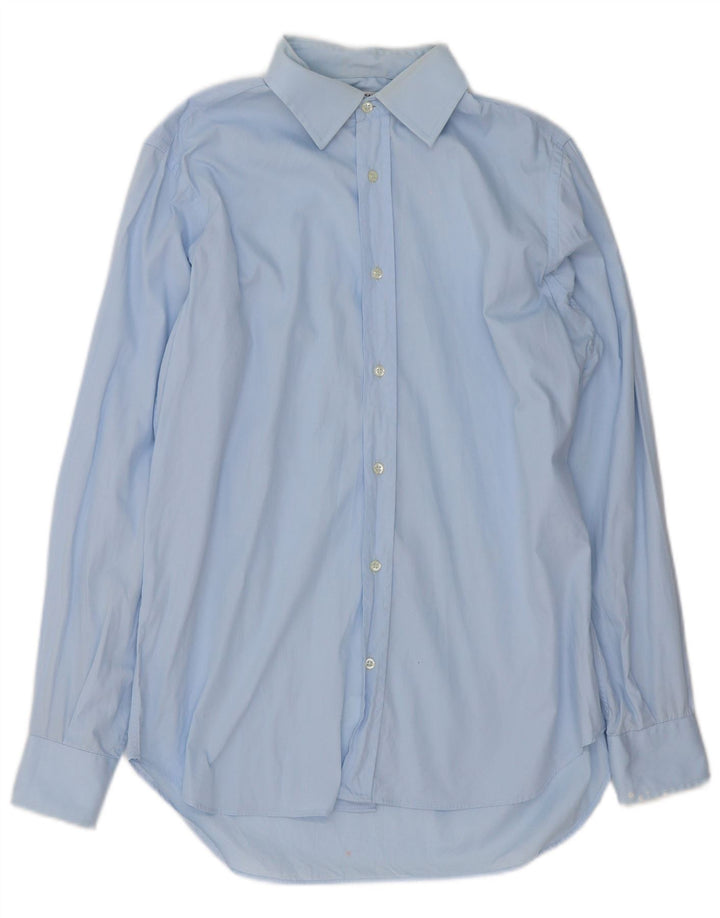 Camisa masculina Dolce & Gabbana tamanho 39 15 1/2 algodão azul médio