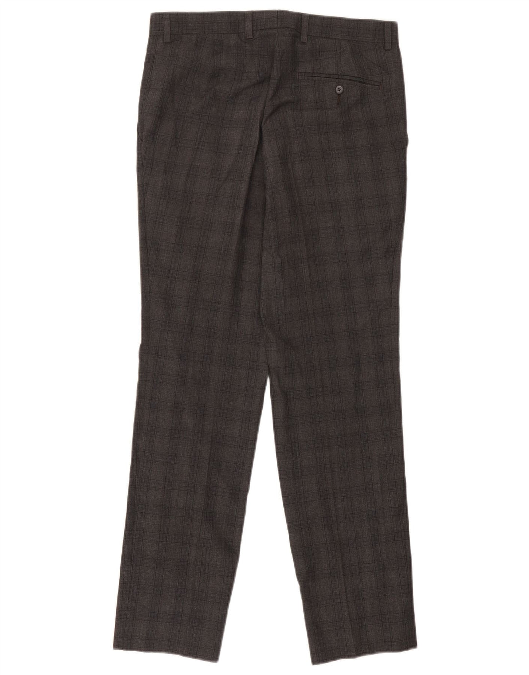 Calça masculina Marks & Spencer Slim Suit W30 L31 cinza xadrez poliéster