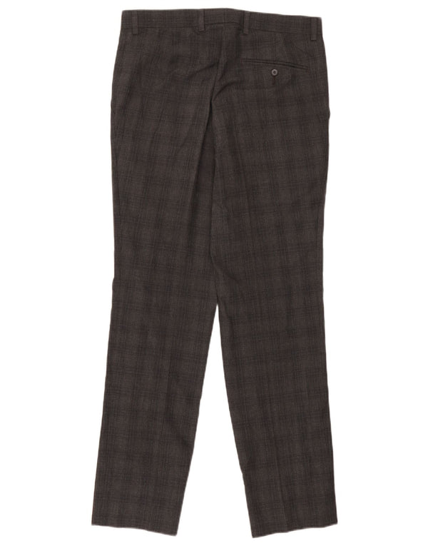 Calça masculina Marks & Spencer Slim Suit W30 L31 cinza xadrez poliéster