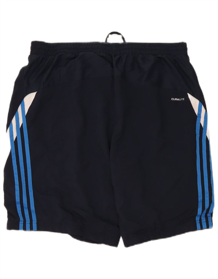 Shorts esportivos masculinos Adidas XL azul marinho colorblock poliéster