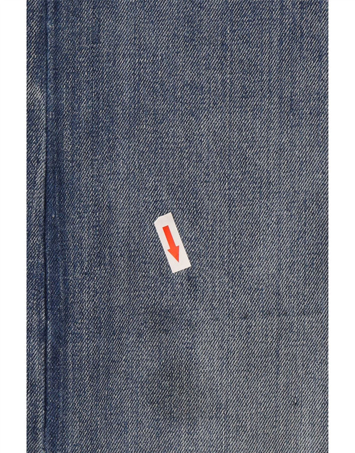 Saia jeans feminina vintage de cintura alta W30 azul médio
