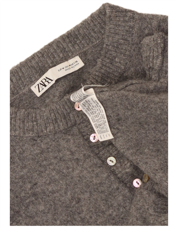 Bolero Jumper feminino Zara UK 14 poliéster cinza médio