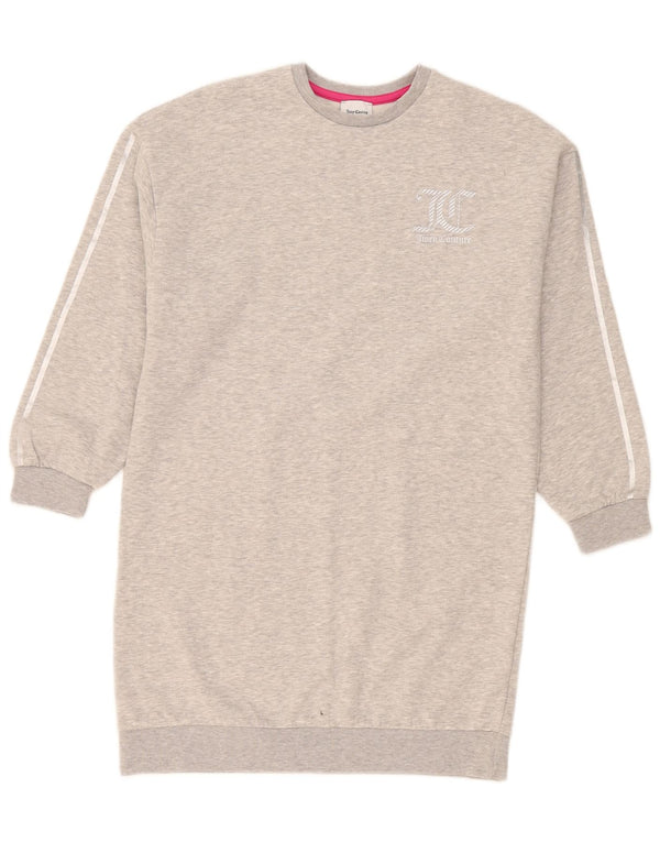 Vestido feminino Juicy Couture com estampa gráfica UK 12 cinza médio manchado