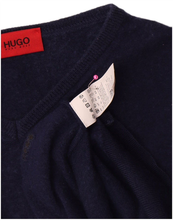 Suéter masculino Hugo Boss com decote em V XL lã azul marinho