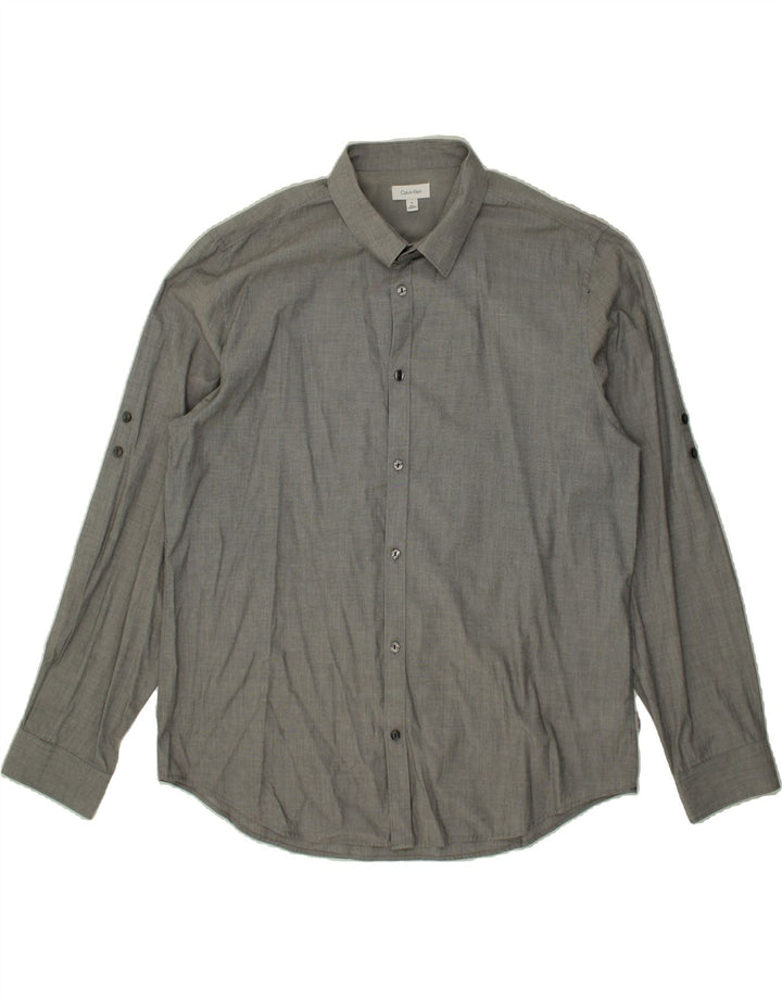 CALVIN KLEIN Mens Shirt XL Grey Cotton Vintage Calvin Klein and Second-Hand Calvin Klein from Messina Hembry 