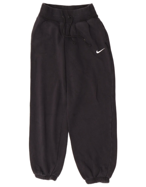 Nike Womens Loose Fit Calças de treino Joggers UK 10 Pequeno Algodão Preto