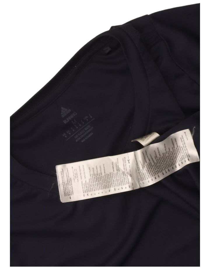 Adidas Mens Aeroready Camiseta Top Médio Azul Marinho Poliéster