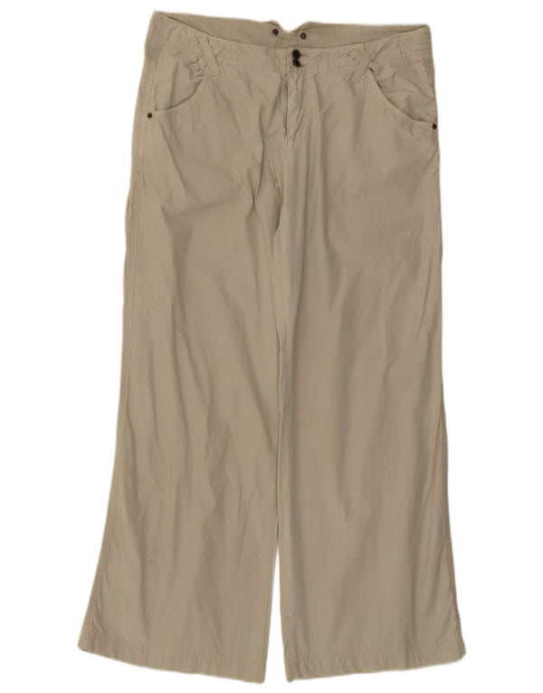 Calça feminina casual de perna larga Champion grande W32 L29 algodão bege