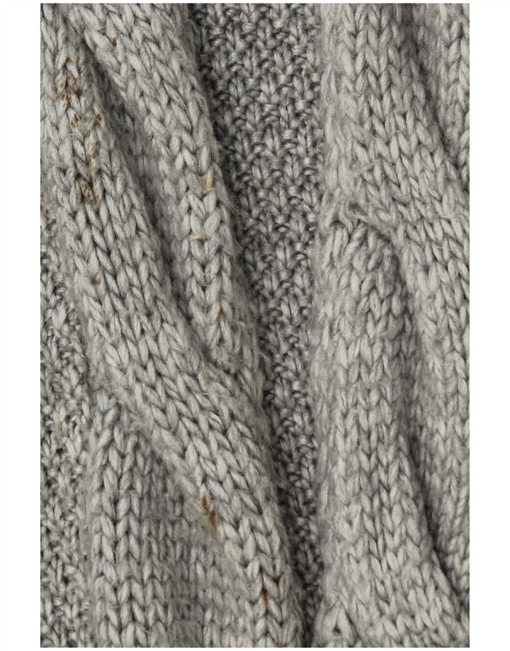 Suéter cardigã aberto Zara Longline feminino Reino Unido 14 cinza médio