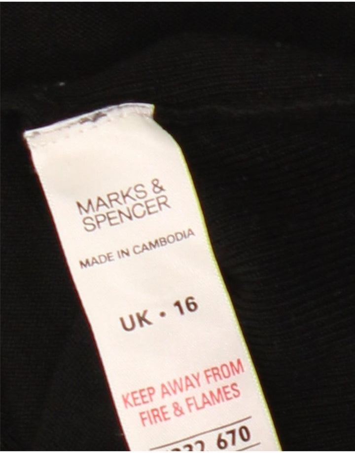Suéter cardigã feminino Marks & Spencer Reino Unido 16 grande viscose preta