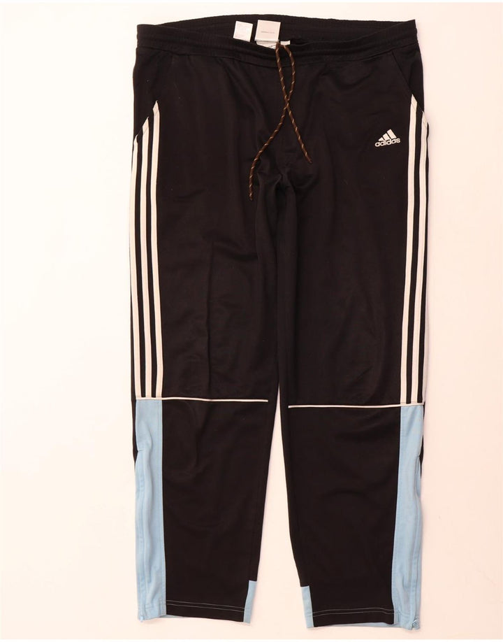 Calça de treino masculina ADIDAS 2XL preto colorblock poliéster