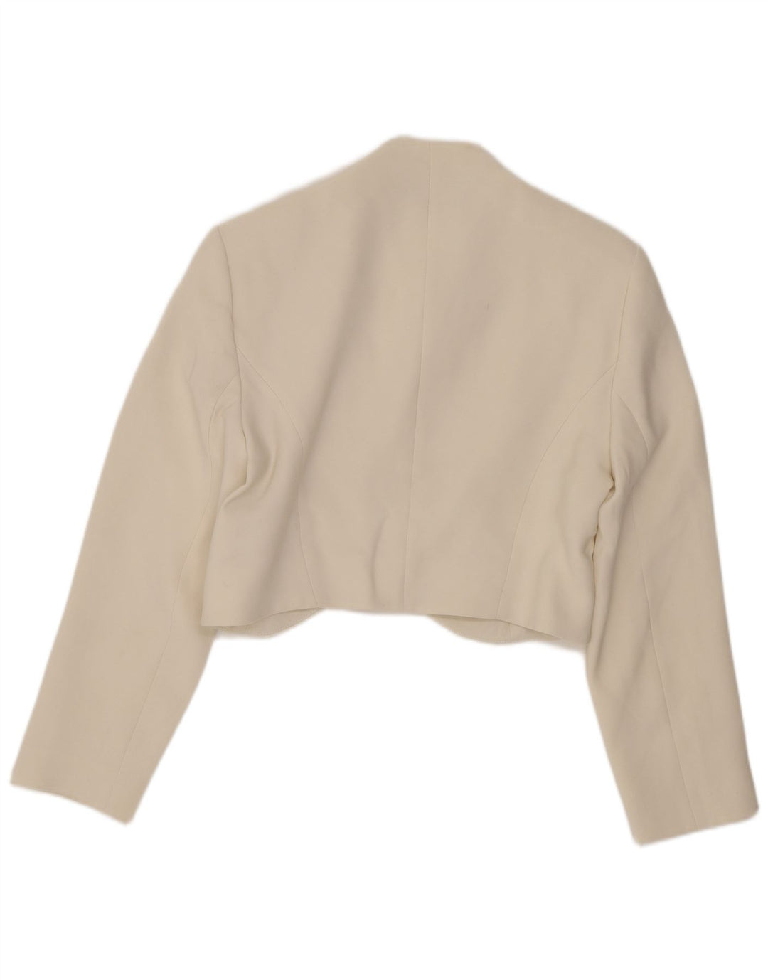 Jaqueta Bolero aberta feminina Karen Millen Reino Unido 10 acetato branco pequeno