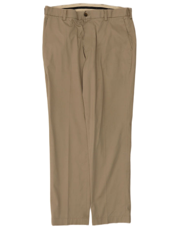 Calça Chino masculina reta Brooks Brothers W34 L30 algodão bege