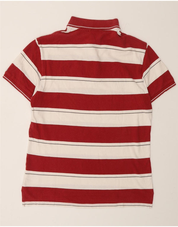 Camisa polo masculina de rugby de manga curta Miami Heat da Adidas listrada vermelha média