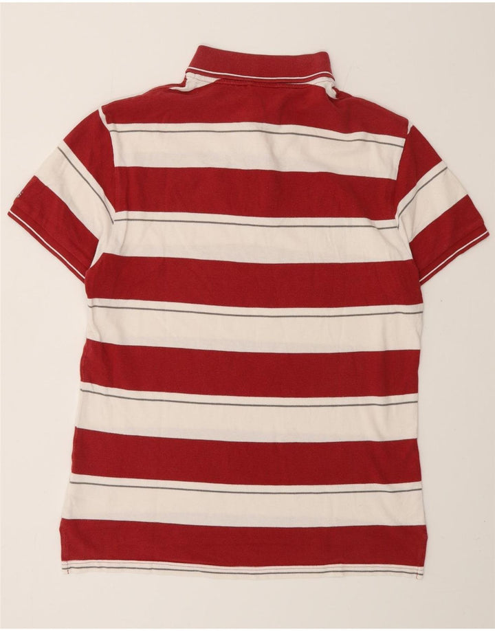 Camisa polo masculina de rugby de manga curta Miami Heat da Adidas listrada vermelha média