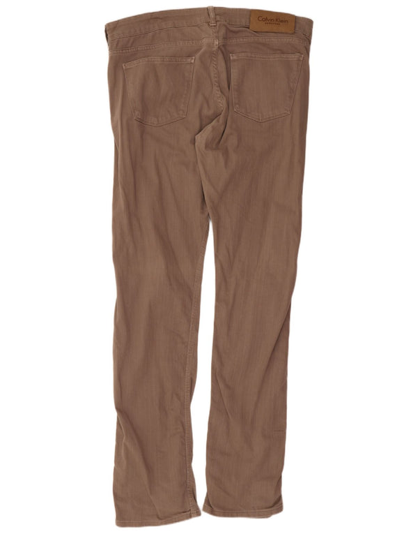 Calvin Klein Masculino Slim Jeans IT 52 XL W36 L33 Marrom Algodão