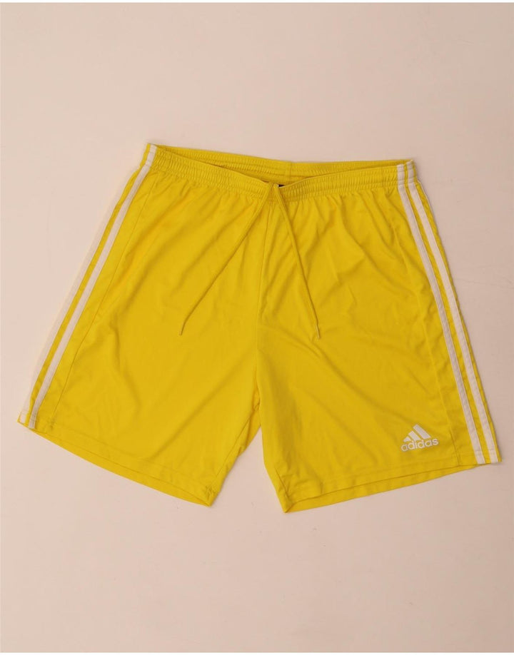 Shorts esportivos masculinos Adidas grande poliéster amarelo