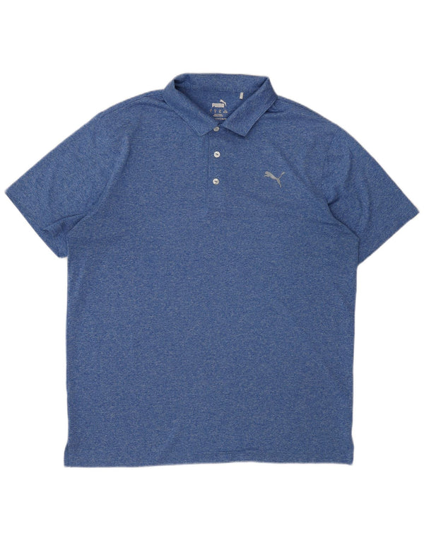 Camisa polo masculina Puma XL azul poliéster manchado