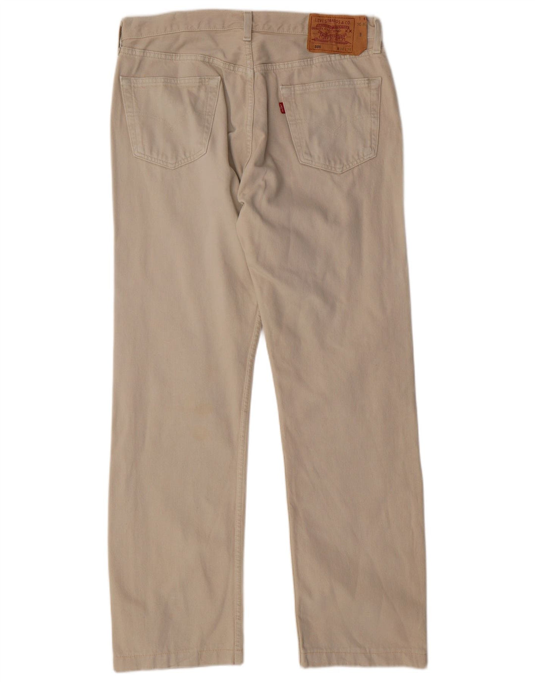 LEVI'S Masculino 501 Straight Jeans W36 L31 Algodão Bege