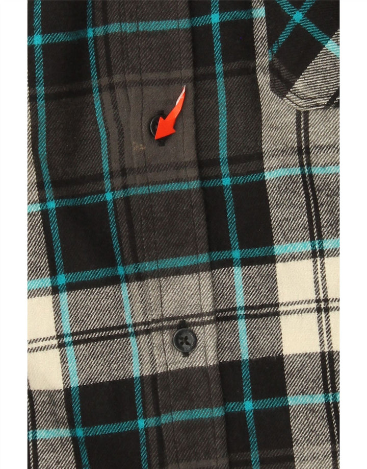 Camisa masculina de flanela Quiksilver Regular Fit cinza médio algodão xadrez