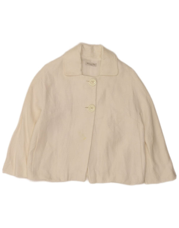 Jaqueta Blazer Feminina Massimo Dutti Crop 2 Botões EU 38 Médio Branco