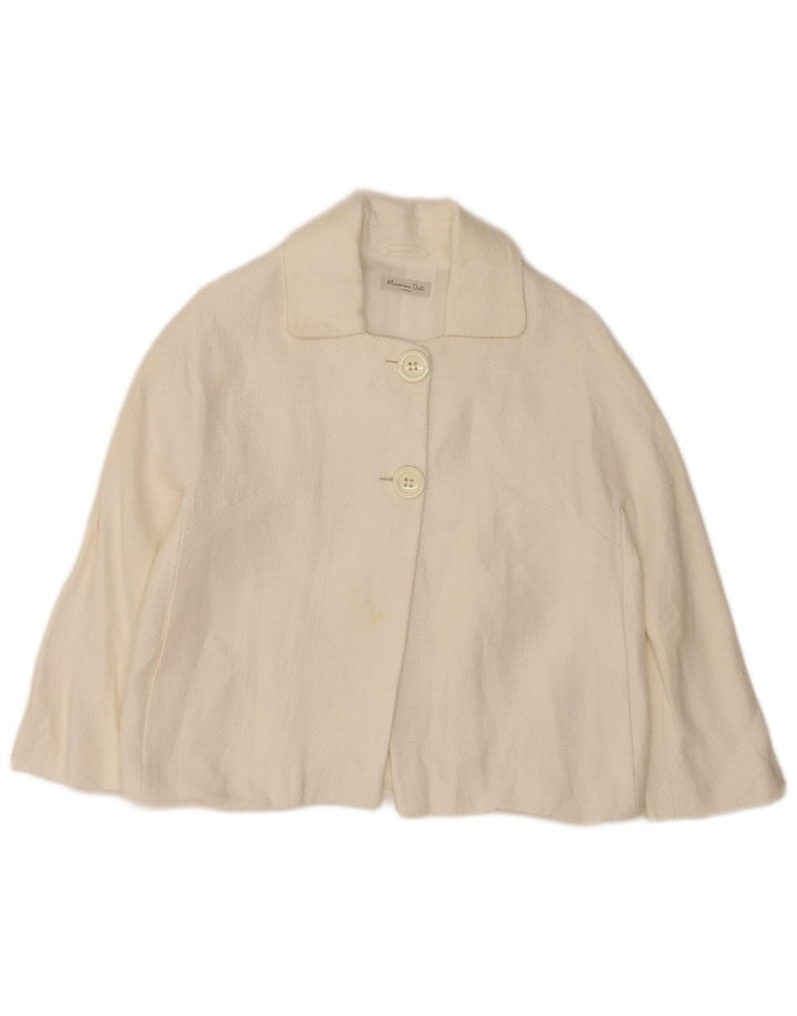 Jaqueta Blazer Feminina Massimo Dutti Crop 2 Botões EU 38 Médio Branco