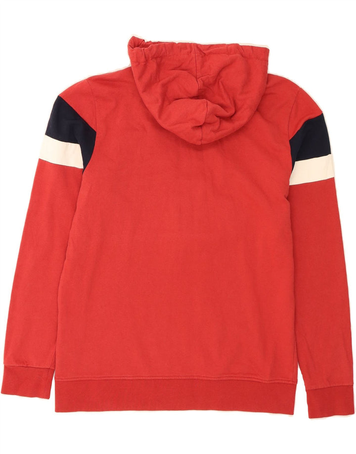 JACK & JONES Mens Hoodie Jumper XL Red Colourblock Cotton Vintage Jack & Jones and Second-Hand Jack & Jones from Messina Hembry 