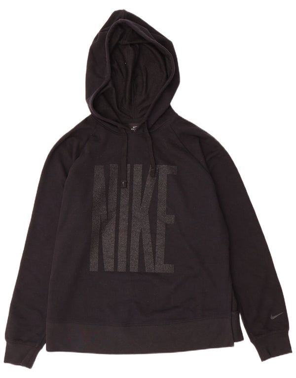 Jumper com capuz Nike feminino Dri Fit Graphic Oversized UK 14 médio preto