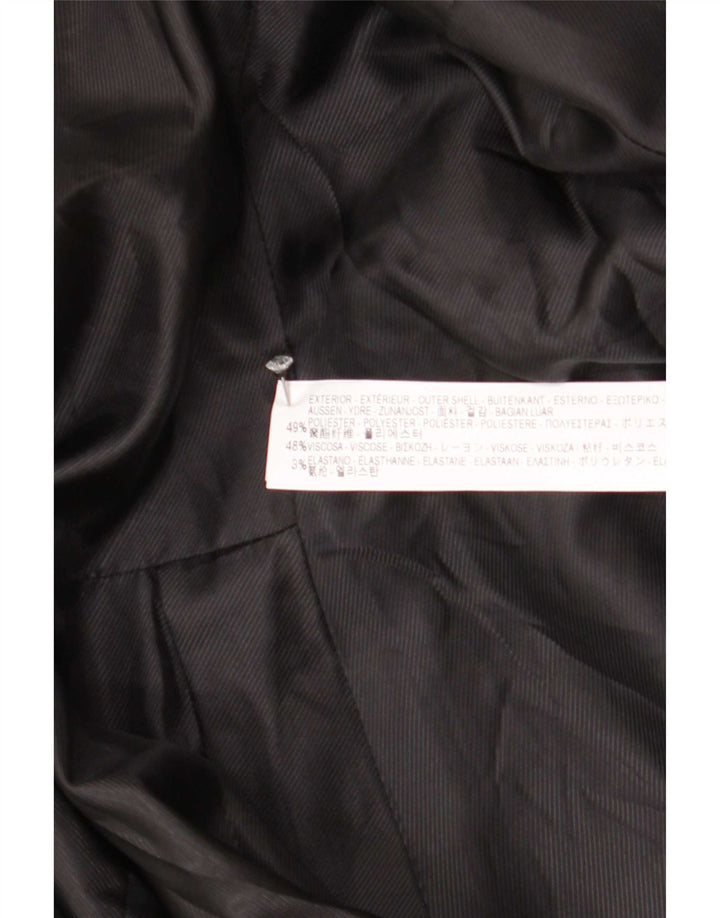 Jaqueta blazer feminina Zara com 1 botão Reino Unido 12 poliéster preto médio