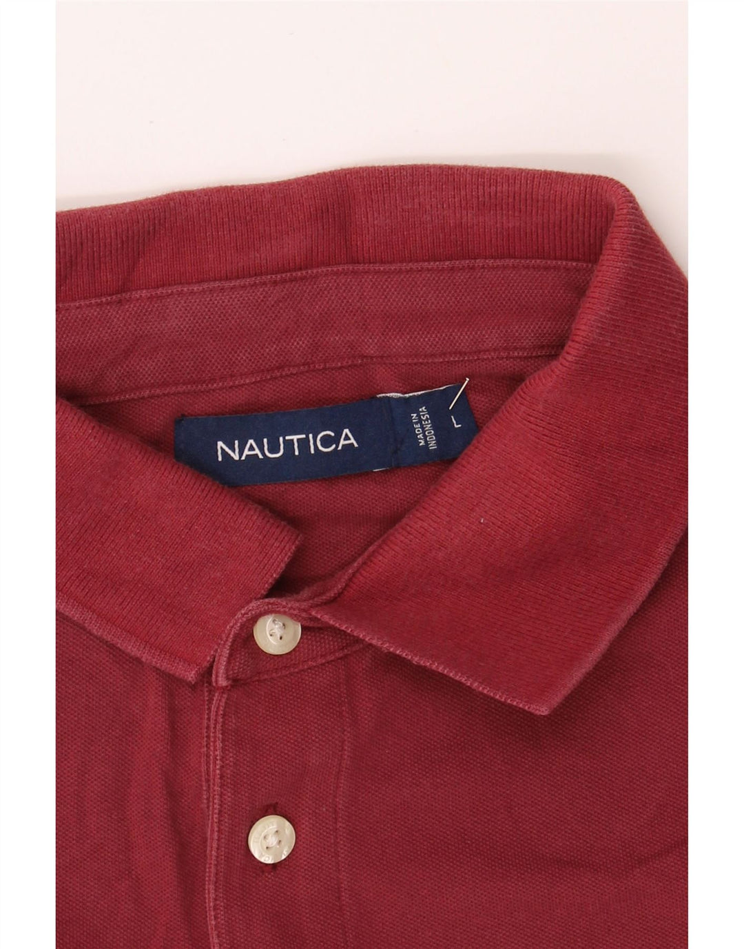 NAUTICA Mens Polo Shirt Large Burgundy Cotton Vintage Nautica and Second-Hand Nautica from Messina Hembry 