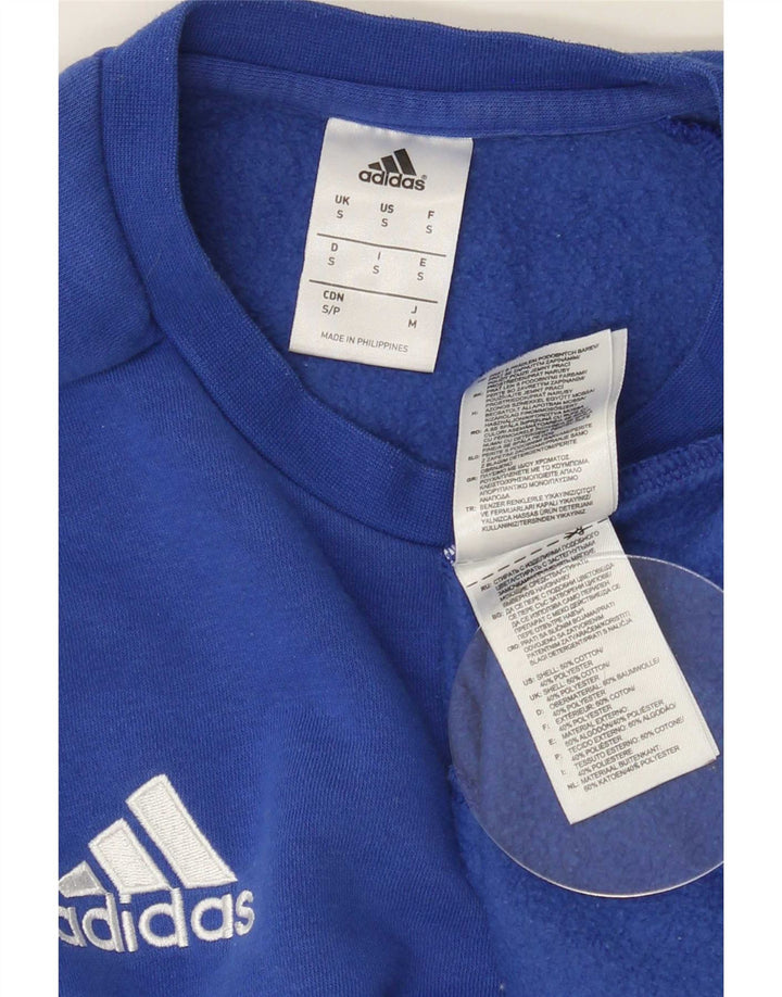 Adidas Mens Moletom Jumper Pequeno Algodão Azul