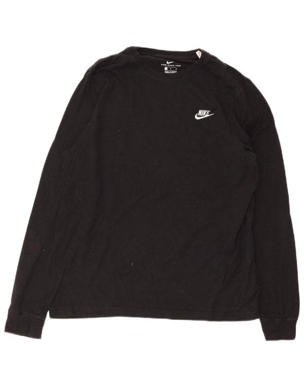 Nike Mens Top Manga Longa Médio Algodão Preto