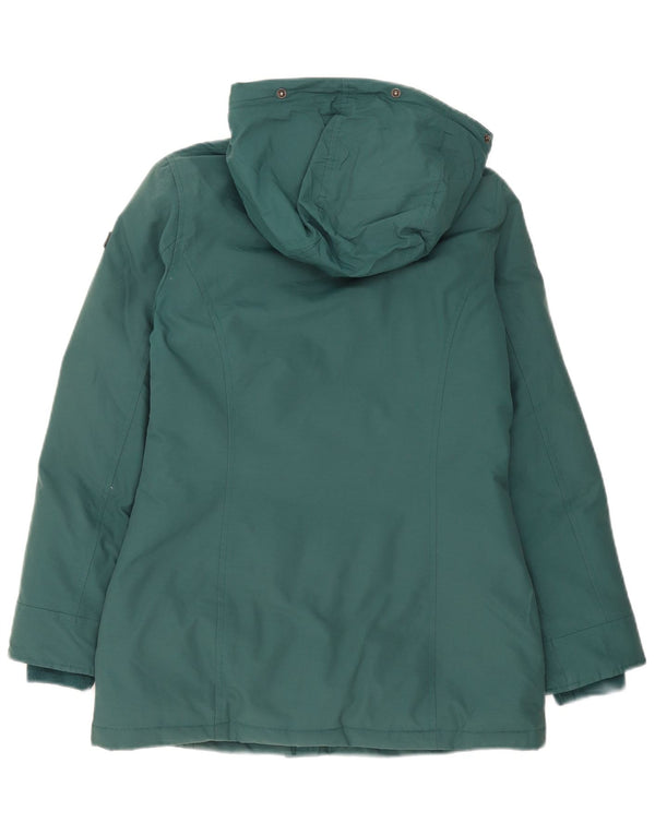 Jaqueta acolchoada com capuz feminino Rifle, ajuste solto, Reino Unido 6 XS, algodão verde