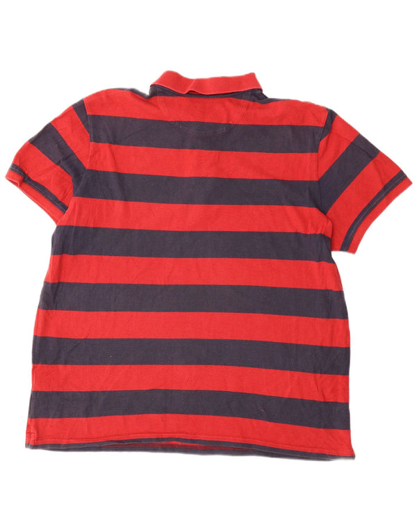 Camisa polo masculina Timberland 2XL algodão listrado vermelho