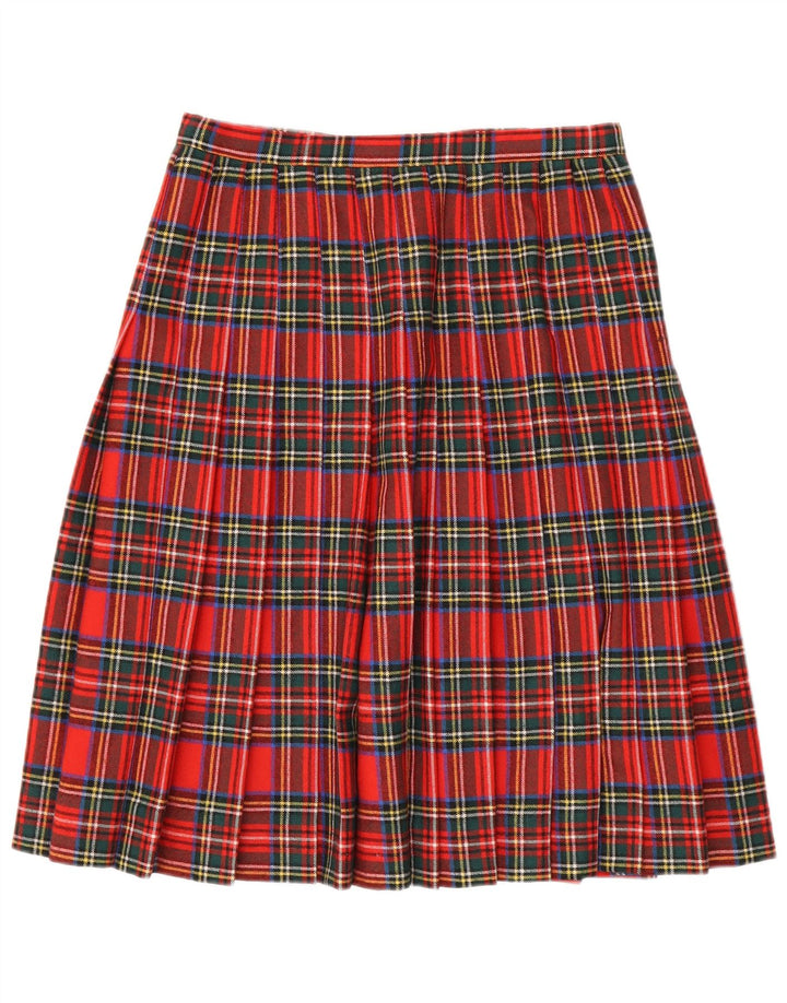 Saia feminina vintage W30 xadrez vermelha média