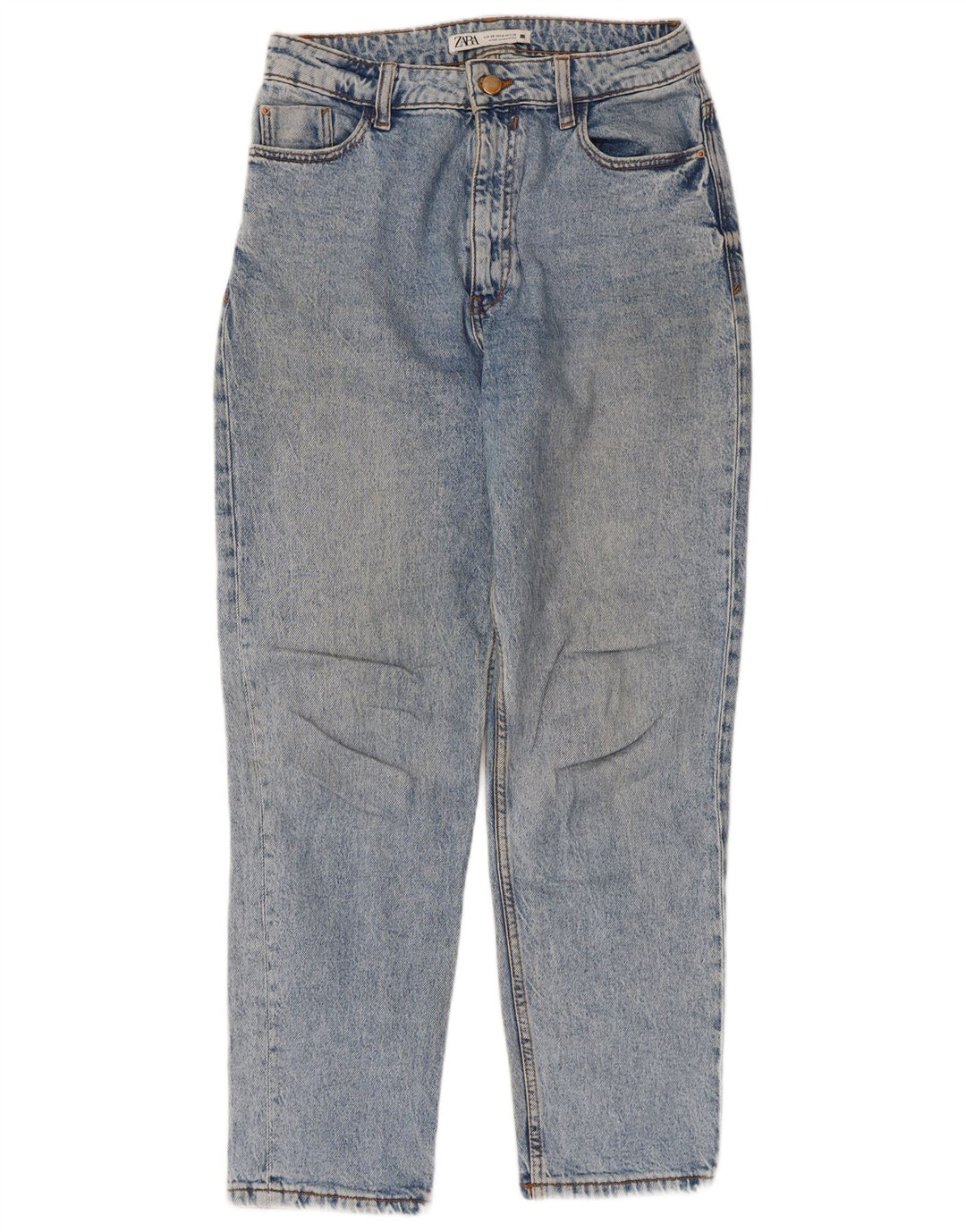 Zara Jeans Cônicos Femininos EU 38 Pequeno W28 L27 Azul