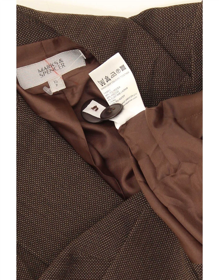 Jaqueta blazer feminina Marks & Spencer com 1 botão Reino Unido 14 grande viscose marrom
