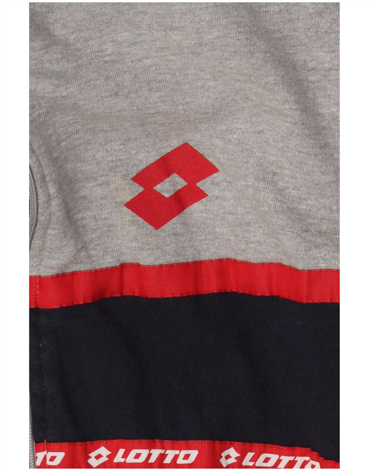 Lotto Mens Graphic Tracksuit Top Jacket IT 50 Grande Cinza Colorblock Algodão