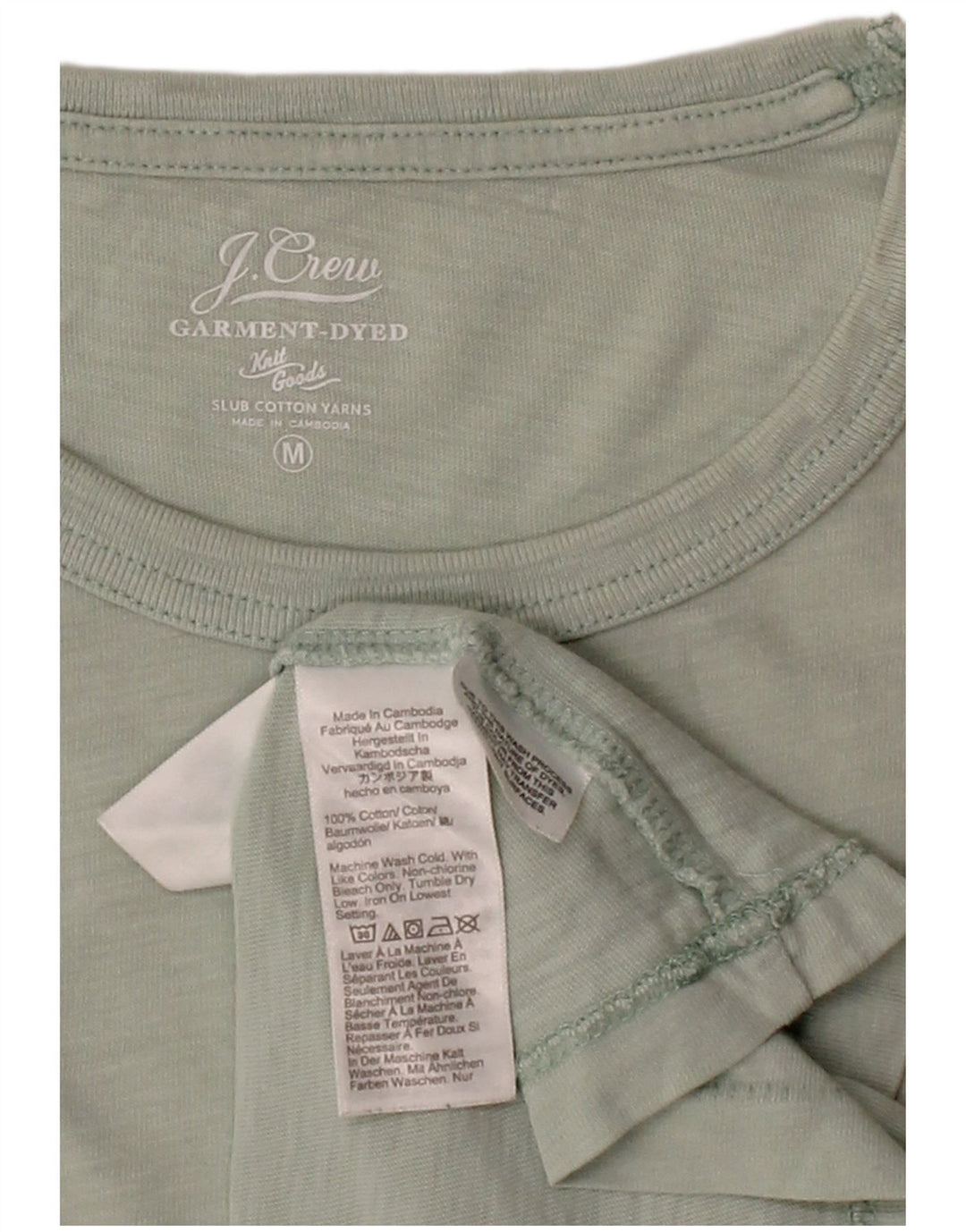 Camiseta masculina J. CREW Top de algodão verde médio