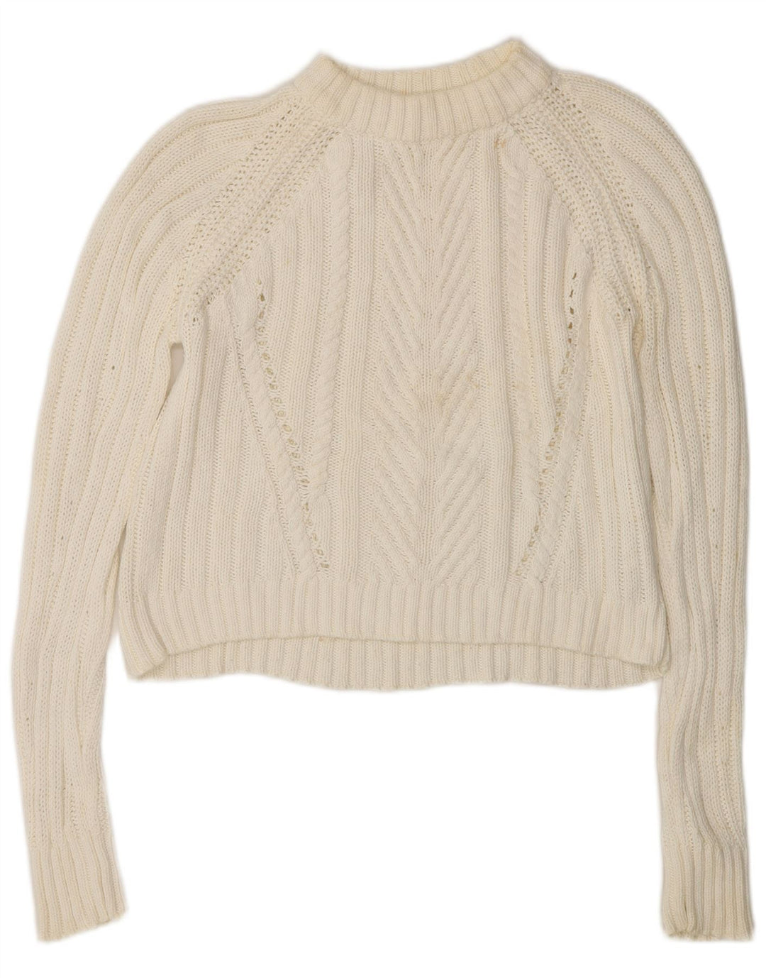 Suéter feminino Zara com gola alta e gola alta, tamanho UK 10, pequeno, branco