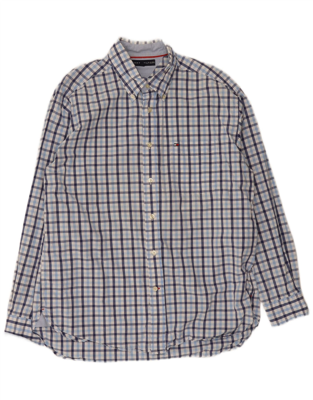 Camisa masculina Tommy Hilfiger Regular Fit grande guingão azul
