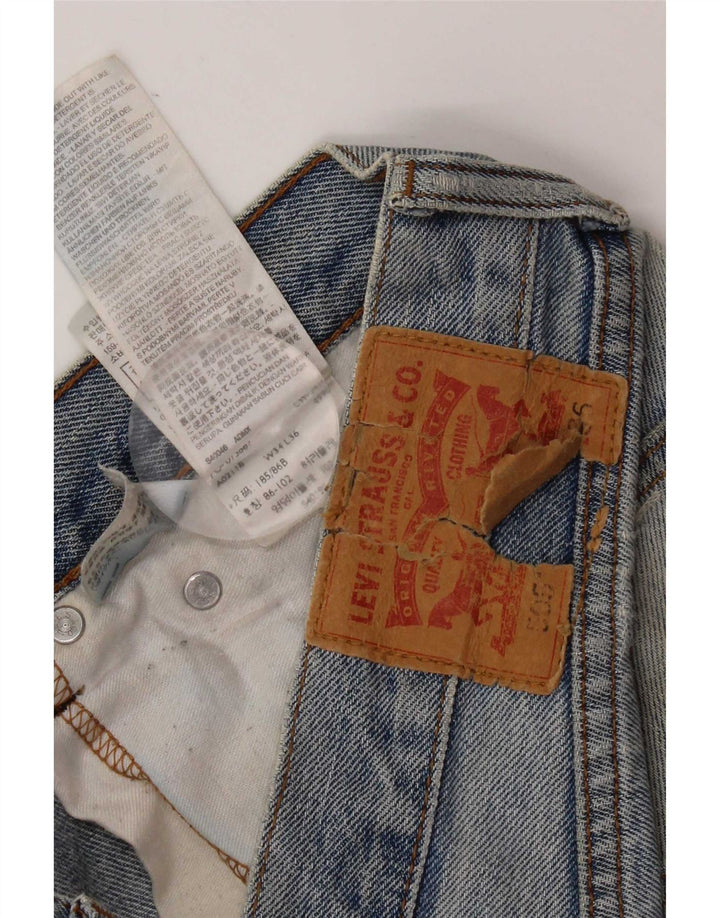 Jeans Levi's Masculino 505 Reto Rasgado W34 L28 Azul Algodão