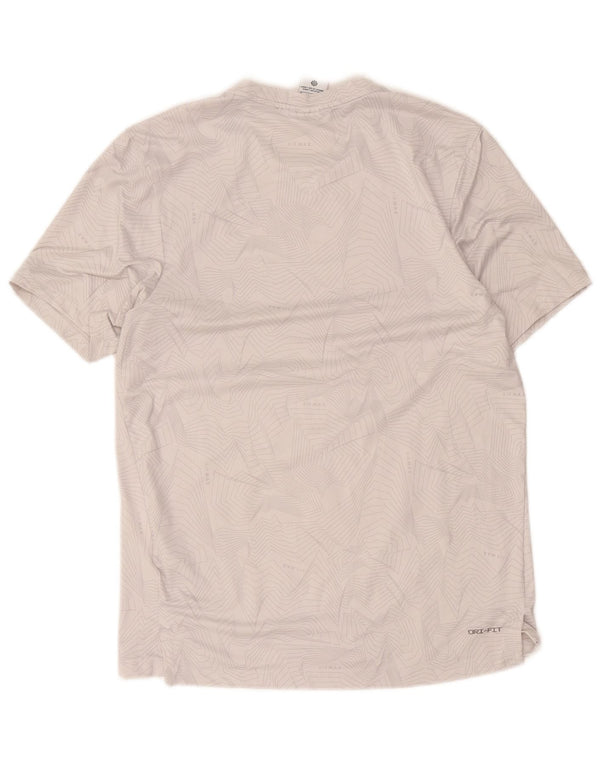 Camiseta Nike Masculina Dri Fit Graphic Top Cinza Médio Poliéster Geométrico