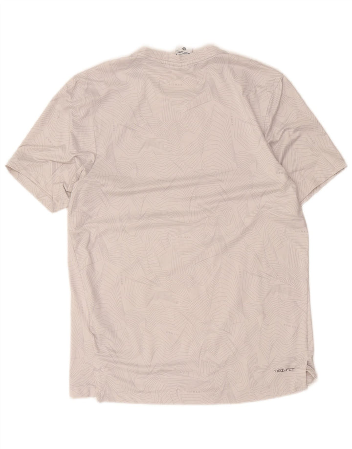 Camiseta Nike Masculina Dri Fit Graphic Top Cinza Médio Poliéster Geométrico