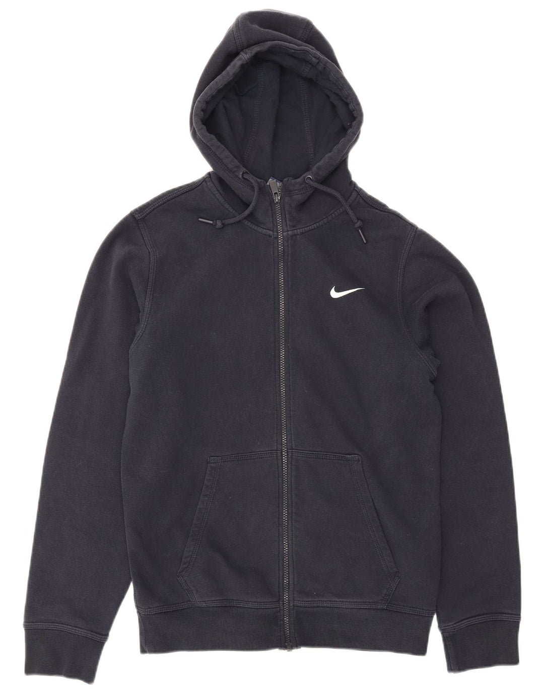 Suéter masculino NIKE com capuz e zíper pequeno azul marinho algodão