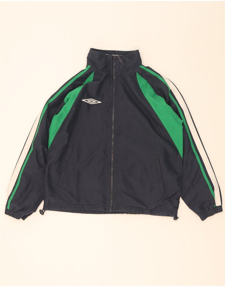 Jaqueta masculina de agasalho Umbro pequena azul marinho Colourblock poliéster