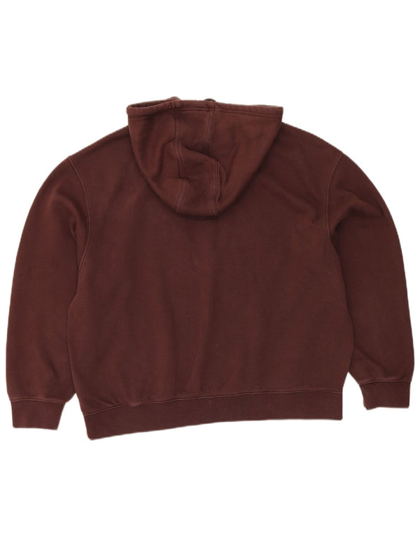 Adidas Womens Oversized Hoodie Jumper Reino Unido 8/10 Pequeno Algodão Marrom