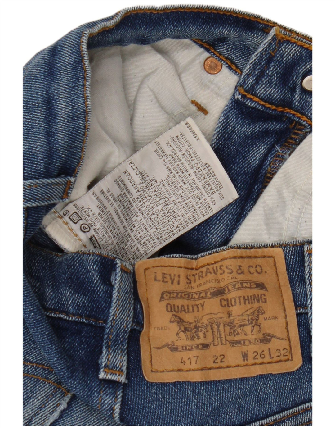 Calça jeans feminina LEVI'S 417 Bootcut W26 L32 azul algodão